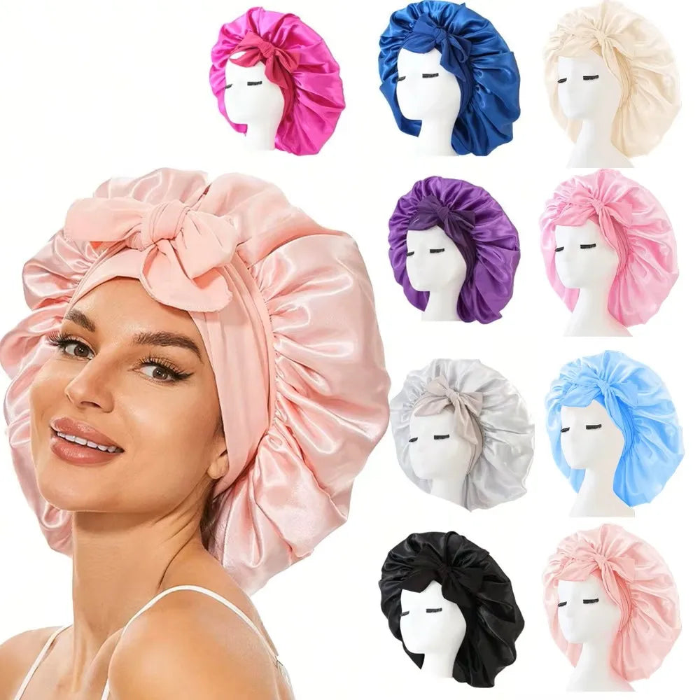 Satin Bonnet Silk Bonnet Adjustable Bonne For Sleeping Hair Bonnet With Tie Band Bonnets For Women Men