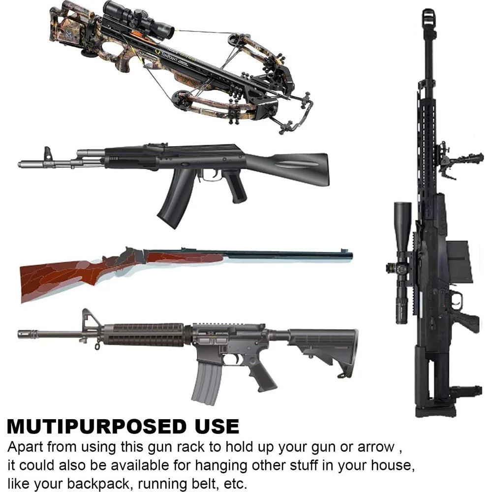 2024 Gun Rack Gun Racks Storage Rifles Shotgun Hooks Wall Mount Hangers for Any Rifles Shotguns Archery Bow with Soft Padding