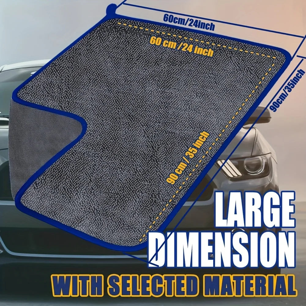 1pc Extra Large Car Drying Towel - Ultra-Absorbent Soft Lint & Streak-Free Quick-Dry 24"x35" Ideal for Automotive Cleaning