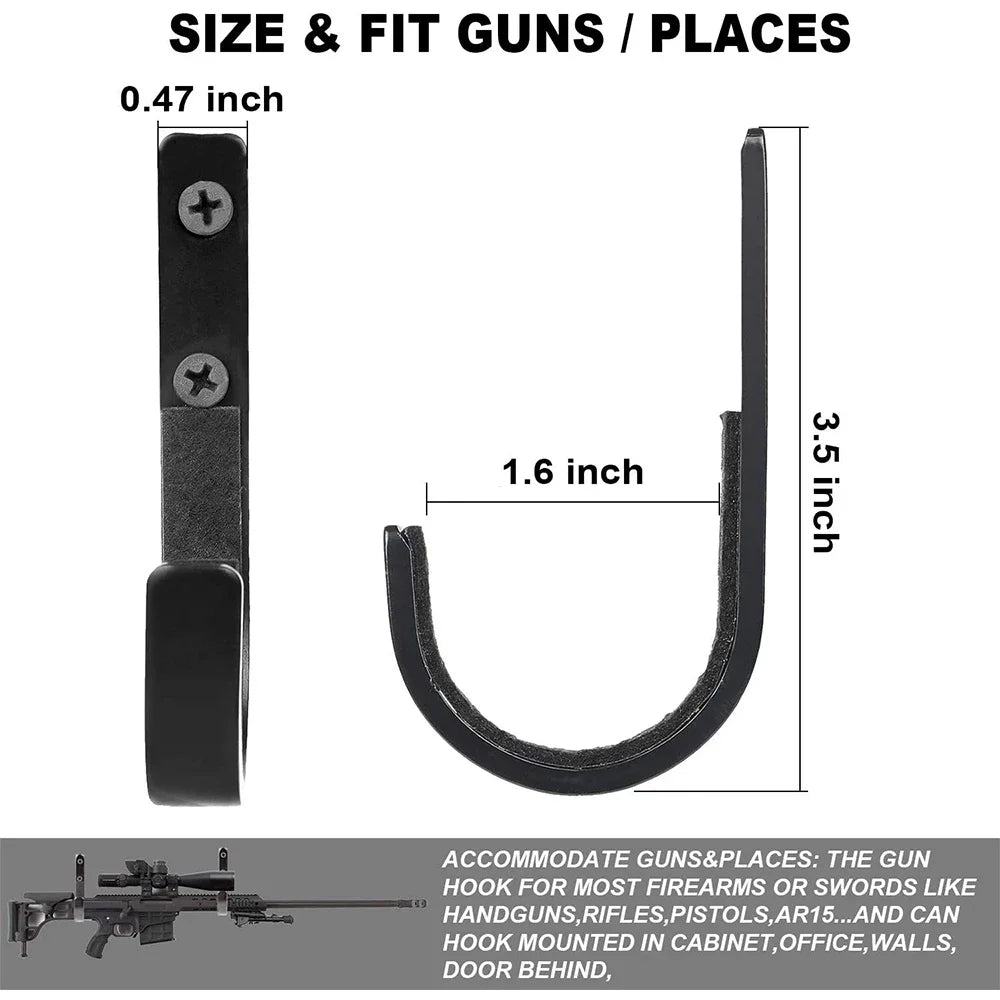 2024 Gun Rack Gun Racks Storage Rifles Shotgun Hooks Wall Mount Hangers for Any Rifles Shotguns Archery Bow with Soft Padding