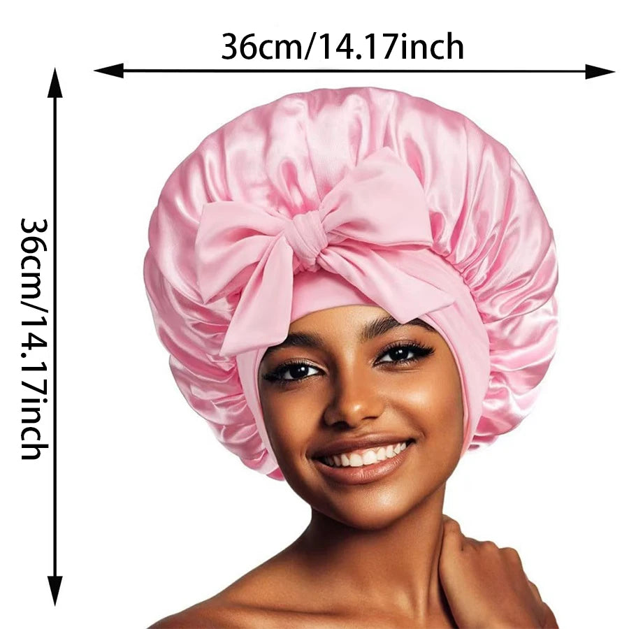Satin Bonnet Silk Bonnet Adjustable Bonne For Sleeping Hair Bonnet With Tie Band Bonnets For Women Men